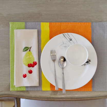 Calyz Grey Orange Placemat Napkin Set - Image 4